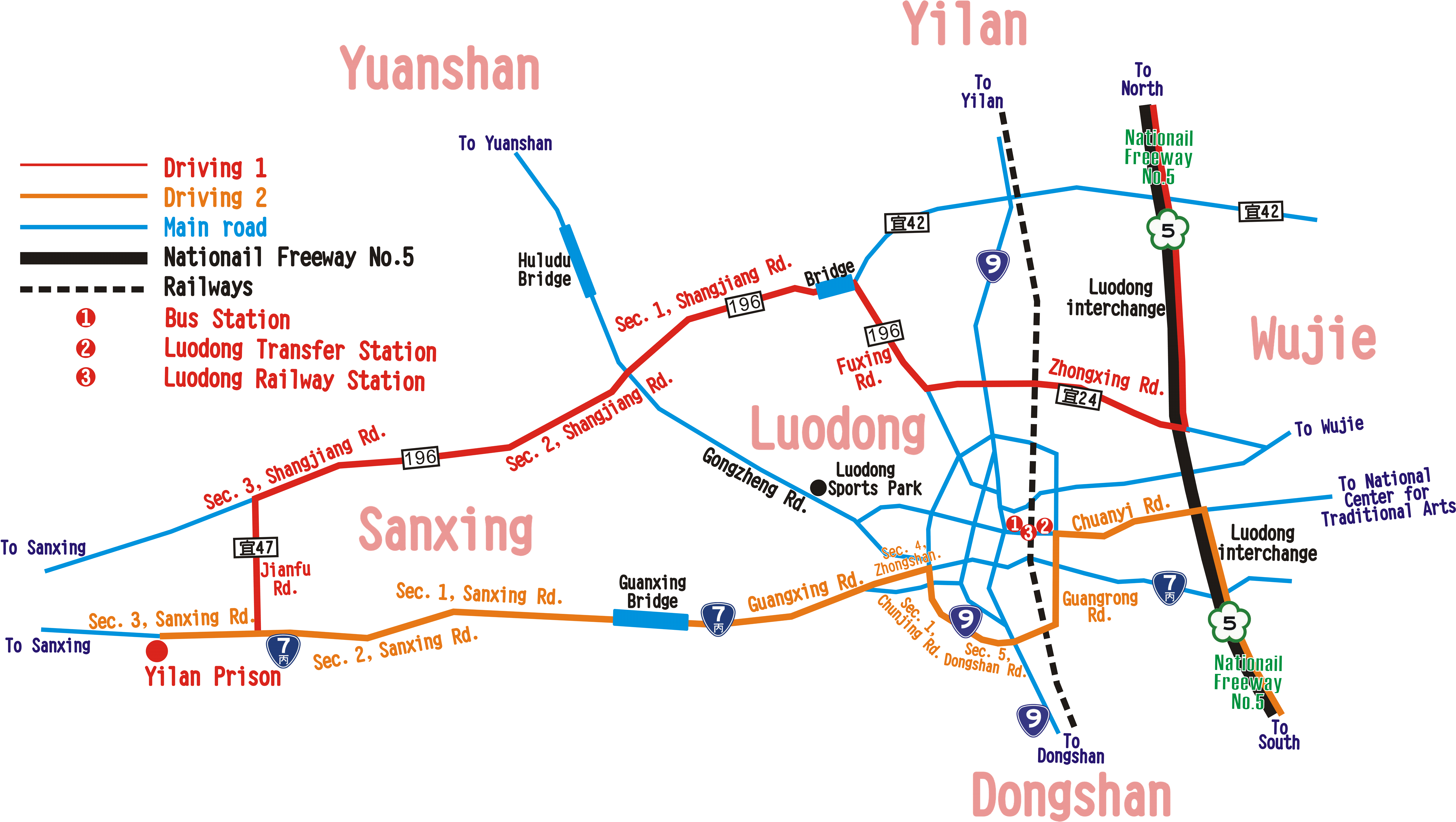 宜蘭監獄地理位置圖(英文開車版)