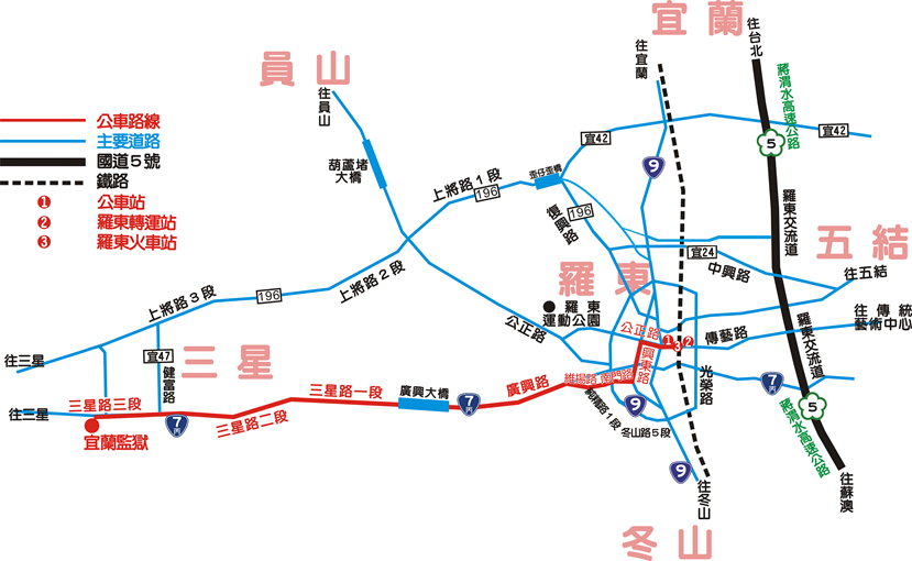 宜蘭監獄地理位置公車版